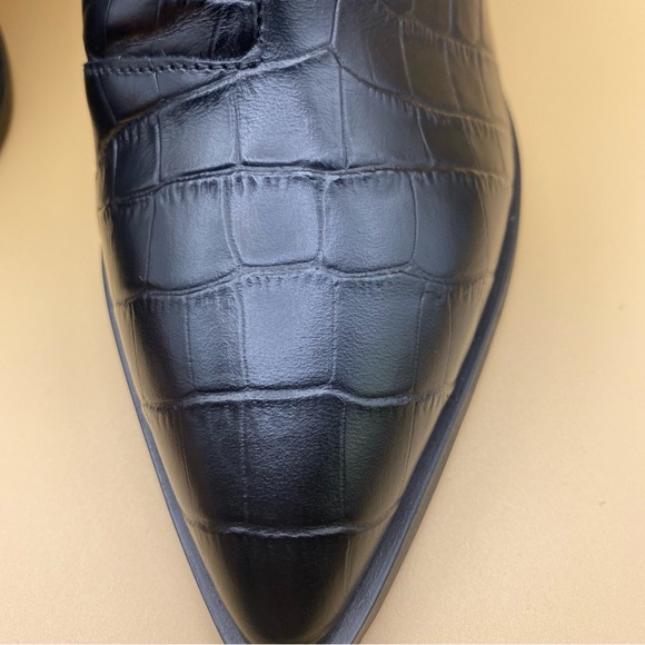 New! Aldo Amodia  Croc Ankle Booties- Block Heel Black- Size 8.5 - Picture 2 of 15